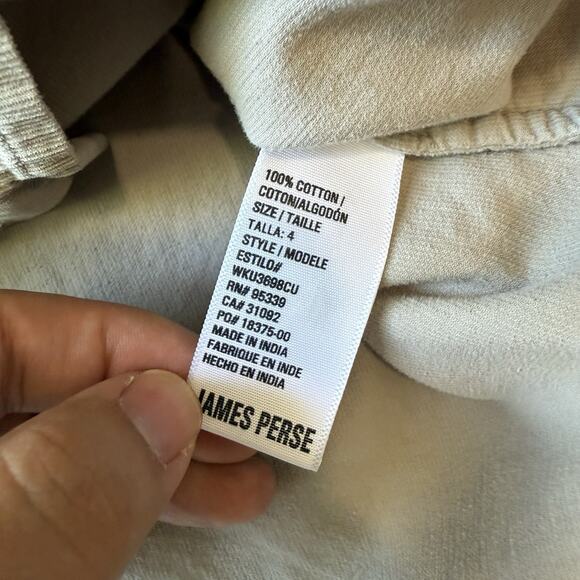 James Perse Corduory Shirt 4 Gray Button Up Casual Minimalist Glam Standard - Picture 6 of 9